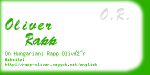 oliver rapp business card